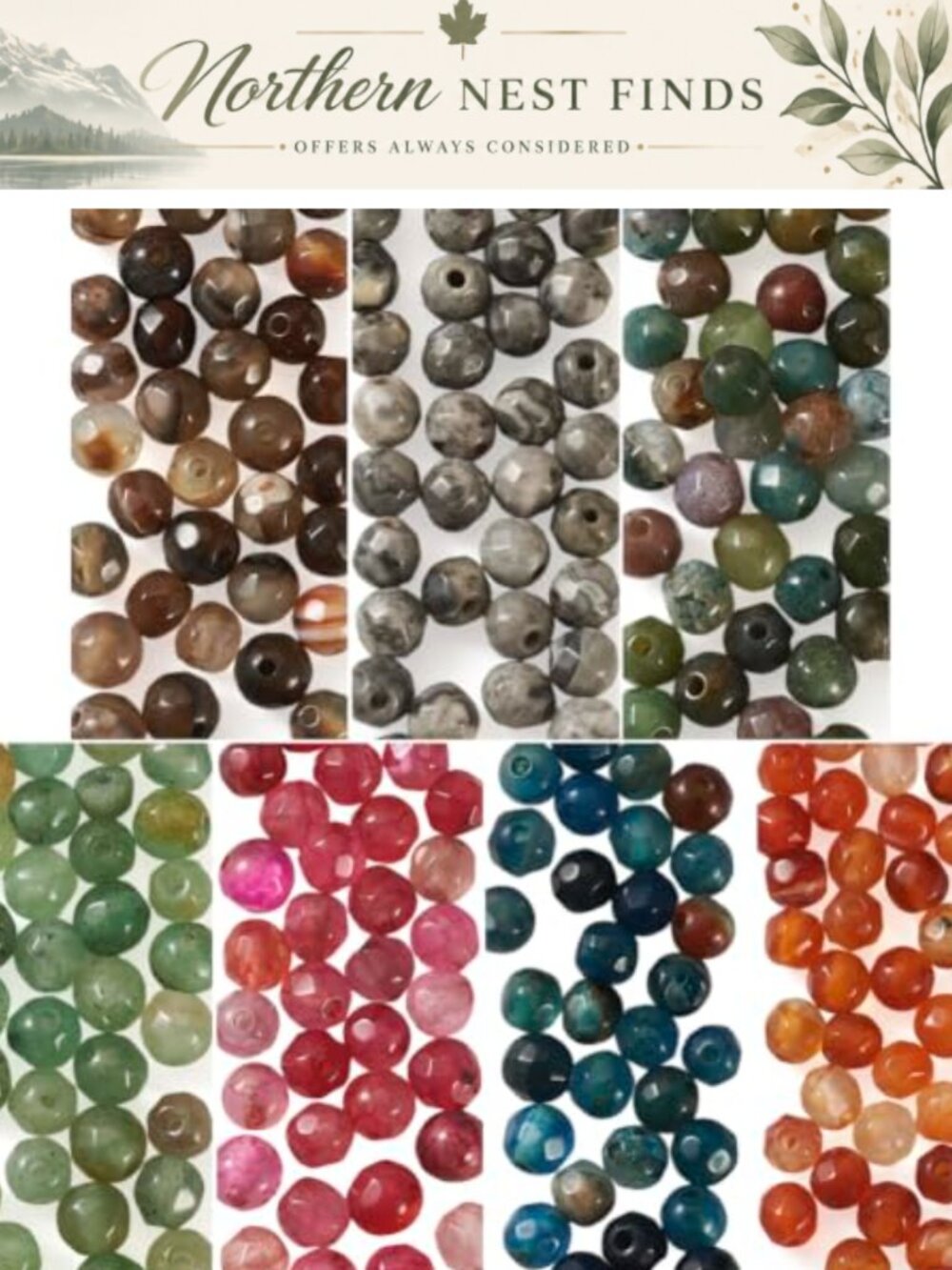 280pcs 4mm Natural Agate Gemstone Beads Faceted Round for Jewelry Making
